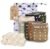 Nora’s Nursery Cloth Diapers for Babies (Down to Earth) – 7 Adjustable Baby Reusable Diapers, 7 Inserts & 1 Wet Bag From Newborns to Toddlers – One-Size Pocket No-Leak, Washable Design to Reduce Waste