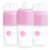 PopYum 9 oz Pink Anti-Colic Formula Making/Mixing/Dispenser Baby Bottles, 3-Pack with #2 Medium Flow Nipples, 260 ml, BPA-Free, Natural Latch