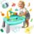 Mini Water Table for Toddler 1-3, Kids Play Sink with Running Water, Outdoor Toys for Kids Ages 4-8 with 360° Electric Faucet, Floating Fishing Game, Sensory Activity Kitchen Toy for Boys Girls