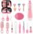 Baby Healthcare and Grooming Kit, 20 in 1 Portable Baby Safety Care Set with Hair Brush Comb Nasal Aspirator Electric Nail Trimmer Set Baby Essentials kit for Newborn Boys Girls (Pink)