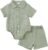 Jecson Newborn Boy Clothes Baby Boy Outfits Summer Cotton 2 Piece Set with Button Down Bodysuit and Shorts 0-18M