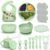 16 Pack Silicone Baby Feeding Set, BPA-Free Baby LED Weaning Supplies, Include Suction Plates, Baby Bowls, Silicone Fork & Spoon, and More, First Stage Baby Food Eating Utensils – 6+ Months(Green, 16)