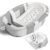 Collapsible Baby Bathtub with Soft Cushion and Thermometer, Newborn to Toddler Tub 0-36 Months with Toy Storage Mesh Bag, Portable Travel Bath for Infants (Grey)