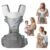 Baby Carrier Newborn to Toddler with Hip Seat, Multifunction Baby Hip, 4-in-1 Ergonomic Infant Carrier (Ergonomic M Position) Adjustable & Removable Baby Holder Carrier for 0-36 Months (Grey)