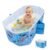 MORAIS Baby Bathtub Collapsible & Portable, Foldable Toddler Bath Tub with Dual Drain Plug and Padded Bottom, Travel & Shower Ready, Easy to Clean, Space-Saving Tub, 12 Months+