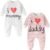 AOMOMO 2-Pack Baby Clothes Newborn Bodysuits I Love Daddy &Mummy Romper, Cotton Footed Pajamas for Baby Boys and Girls