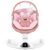 Baby Swing, Infant Swing with Remote Control, 5 Speed Adjustable, Machine Washable Seat Pad, 5 Point Safety Harness, Bluetooth Music, Electric Swing for Babies, Indoor Outdoor Use (Pink)