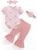 Vibebox Baby Girl Clothes Newborn Preemie Summer Outfits Short Sleeve Ruffle Romper Tops Bell Bottoms Pant Sets with Headband