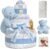Lil’ Baby Cakes Blue Boy Diaper Cake – Makes a Beautiful Boy Baby Gift – Adorable and Practical – Handmade with 42 Swaddler 1 Diapers – Size 10 in x 12 in
