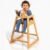 LA Baby Wooden High Chair – Restaurant Style Solid Wood Highchair for Babies and Toddlers – ASTM F404 Safety Certified – Stackable Design – Natural