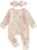 Socutebabe Newborn Baby Girl Coming Home Outfit Ruffle Romper Onesie Cute Ribbed Knit Jumpsuit Winter Clothes and Headband
