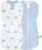 Baby Swaddle 0-2 Months, Cotton Arm-In Zipper Sleep Sack, Wearable Blankets Wrap for Newborn Infant Girls, Boys (Elephant, Star Moon, Pack of 2)