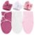 DRESHOW BQUBO 3 Pack Newborn Baby Swaddle Blanket with Hats Infant Adjustable Swaddling Wraps with Bear Ears Cap for 6-12 Lbs Newborns & 0-3 Months Girls Boys