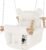 Baby Swing Indoor Outdoor,Secure Canvas Wooden Toddler Swing Seat, 3-Point Adjustable Safety Harness,Mounting Hardware Included,Gift for Boys and Girls,Beige