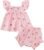 Jecson Newborn Baby Girl Summer Clothes Infant Girl Outfits Sleeveless Ruffle Top and Bloomers Shorts Set 0 3 6 12 Month