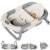 TPN 4-in-1 Grow-with-Me Collapsible Baby Bathtub, Baby Tub for Newborns to Toddler with Soft Floating Cushion & Thermometer, Portable Baby Bath Tub, Infant Bathtub for Bath Support in Tub,Grey