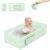 YomauiYee Baby Bathtub Green, Converts Shower to Tub, Foldable Toddler Tub with Rinse Cup, No Assembly Easy to Clean, Portable Collapsible Bath Tub for 6M-5Y, Travel Camping Hotel