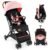 HOMGX Lightweight Baby Stroller, Compact Travel Stroller w/Ergonomic Seat, Spacious Basket, Adjustable Backrest, Oversized Canopy, Infant & Toddler Umbrella Stroller for Airplane, Travel (Pink)
