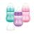 Nuby Wide Neck Non-Drip Bottle – Baby Bottles with Anti-Colic Vari-Flo Valve – (3-Pack) 8 Oz – 0+ Months – Aqua, Pink, Purple