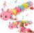 Baby Girl Toys 0-6 Months Musical Stuffed Caterpillar Pink Toys for Infant 0-3 3-6 Month Tummy Time Sensory Newborn Toys with Mirror Crinkle Rattle for 2 3 4 5 6-12 Month Old Babies Girl Shower Gifts