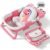 Collapsible Baby Bathtub for Newborn, Foldable Baby Bath Tub with Thermometer & Soft Floating Cushion & Drain Hole, Portable Travel Infant Bath Tubs for Newborns to Toddler 0-36 Months Girl, Pink