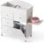 DTK Baby Dresser with Changing Table Top,4-Drawers Changing Table Dresser with Tile-Out Trash Cabinet and Pull-Out Shelf,Diaper Changing Station with Waterproof Pad and Storage for Nursery,White