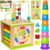 Wooden Kids Baby Activity Cube – Boys Gift Set | One 1, 2 Year Old Boy Gifts Toys | Developmental Toddler Educational Learning Boy Toys 12-18 Months | Bead Maze, First Birthday Gift