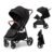 Kinderkraft Grande Plus Kinderkraft Buggy from Birth to 48.5 lb, one-Hand Folding, Reclining Position, Large Canopy with Window, All 4 Wheels dampened, Spacious seat, Black