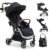 Babideal Lightweight Travel Stroller for Baby, Self-Folding Toddler Stroller with Large Canopy, Full-Reclining Seat, Cup Holder Included – Newborn to 50lbs.