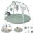 Blissful Diary Baby Play Gym Mat, Play Mat Activity Mat with 6 Detachable Toys for Stage-Based Sensory & Motor Skill Development, Easy to Install & Clean, Baby Essentials Gift, Sage Green