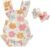 ​Infant Baby Girl Summer Clothes Outfits Cute Print Fly Sleeve Romper Jumpsuit Bodysuit with Headband