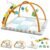 Baby Play Gym & Activity Mat, Baby Tummy time mat w 6 Detachable Toys, Promote Motor Skills & Sensory Development Mat, Newborn Infant Baby Essentials Gift.