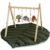 Razee Wooden Baby Play Gym Activity Mat, Leaf Shaped Play Mat Baby Gym with 6 Hanging Sensory Toys Foldable Baby Gym Newborn Infant Baby Use