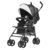 VEVOR Lightweight Stroller, Compact Easy Fold Multiposition Recline Canopy Backrest, Carbon Steel Frame, Large Storage Basket, Umbrella Toddler Baby Stroller for Travel and More, Black/White