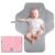 Portable Changing Pad for Baby, Compact Waterproof Diaper Mat with Built-in Cushion, Pink