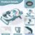 Collapsible Baby Bathtub for Newborns with Thermometer and Soft Floating Cushion Portable and Foldable Travel Baby Bath Tub for Infants to Toddler 0-36 Month (Blue)