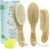 Bamboo Baby Brush & Comb Set – 4-Piece Newborn Grooming Kit with Soft Goat Hair Brush, Wooden Comb & Silicone Scalp Massager – Cradle Cap & Baby Shower Gift