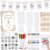 Panitay 126 Pcs Baby Shower DIY Bodysuit Set Bib 25 Blank White Newborn Bodysuit 25 Stencils 24 Marker 1 Sign 50 Pins(Floral)