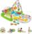 Fisher-Price Baby Playmat Deluxe Kick & Play Piano Gym for Learning & 2 Maracas Soft Rattles for Newborn to Toddler Play Ages 0+ Months