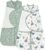Baby Swaddle Sleep Sack 0-3 Months, Cotton Swaddles for Newborns Boys Girls, 2-Way Zipper Transitional Infant Wearable Swaddling Blanket with Quiet Closure, 0.5 TOG 2 Pack Soft Green Dinosaur