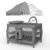 Pamo Babe 7 in 1 Pack and Play with Bassinet, Portable Crib with Mattress, Diaper Changer, Magic Fold™ One-Step Quick Setup Playard, Mosquito Net, Zipper Door, Toy Arch for Newborn to Toddler