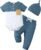 Renotemy Preemie Newborn Boy Summer Clothes Gift Short Sleeve Button Romper Baby Boys Bodysuit Long Pants Outfit Set with Hat