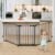 COMOMY 80″ Extra Wide Baby Gate, Dog Gate for House Stairs Doorways Fireplace, Auto Close Pet Gate with Door Walk Through, 3 Metal Panels, Hardware Mounted Baby Fence Indoor Outdoor(30″ Tall, Black)