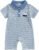 Newborn Outfits Baby Boy Clothes Summer Short Sleeve Waffle Knit Collared Sailboat Embroidery Romper Jumpsuit