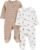 Simple Joys by Carter’s unisex-baby 2-way Zip Thermal Footed Sleep and Play, Pack of 2
