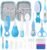 28Pcs Baby Healthcare and Grooming Kit modacraft Baby Safety Set with Hair Brush Lighting Ear Cleaner Nail Clippers Scale Measuring Spoon for Nursery Newborn Baby Girls Boys Kids Blue