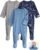 Unnivoll Baby Pajamas 100% Cotton Baby Sleepers for Newborn 0-3 3-6 6-9 Months 3Pcs Footie Pajamas Baby Boys Girls Clothes