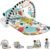 Fisher-Price Baby Activity Mat Glow & Grow Kick & Play Piano Gym, Spanish Language Version, Blue Musical Learning Toy for Ages 0+ Months (Spanish Language Only)