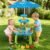 Water Sand Table with Umbrella for Toddler Kids – 3-Tier Summer Toys, Outdoor Backyard Beach Poolside Playset with Stable Design, Sensory Learning Activity Game Gifts for Boys Niños(Sky Blue)