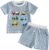 Toddler Baby Boy Summer Clothes Waffle Truck Embroidery Short Sleeve Tops T-Shirt and Shorts Sets Cute 2Pcs Outfits